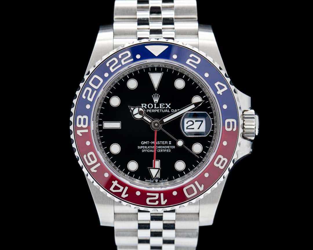Rolex GMT Master II Ceramic 126710 "Pepsi" SS Black Dial