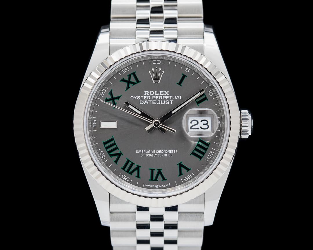 Rolex Datejust 126234 SS Rhodium "Wimbledon" Dial Jubilee