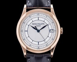 Calatrava 5296R 18K Rose Gold Silver Sector Dial