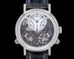 La Tradition 7077BB Chronograph 18K White Gold Silver Skeleton Dial