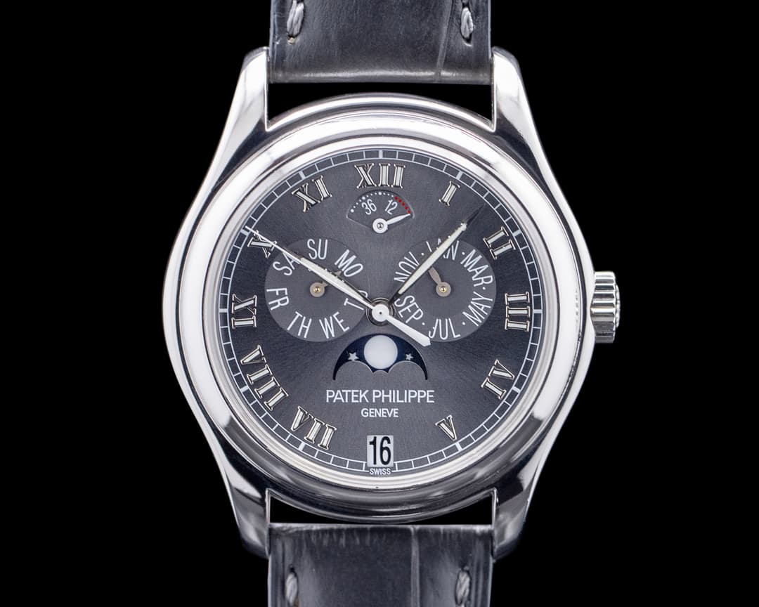 Patek Philippe 5056P Annual Calendar Moon Phase Platinum Gray Dial