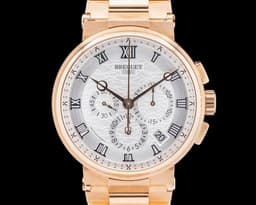 Marine Chronograph 5527 18K Rose Gold Silver Dial UNWORN