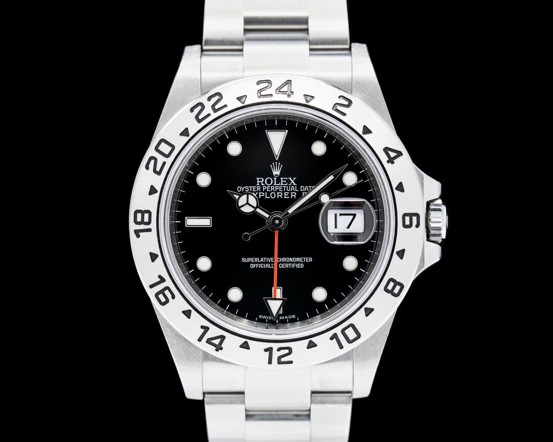 Rolex Explorer II 16570 SS Black Dial Caliber 3186 FULL SET