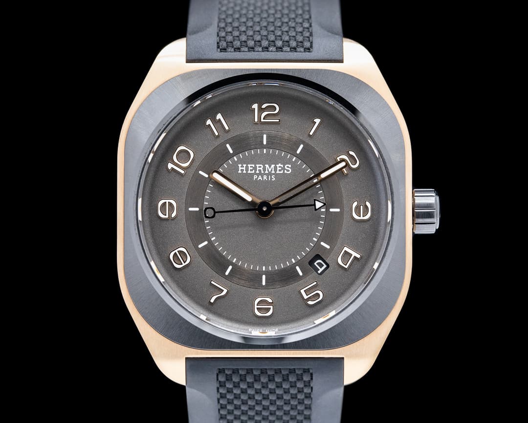 Hermes H08 Titanium / 18K Rose Gold Gray Dial