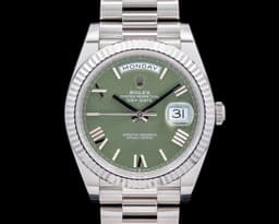 Day Date President 228236 Platinum Green Roman Dial 2025 UNWORN
