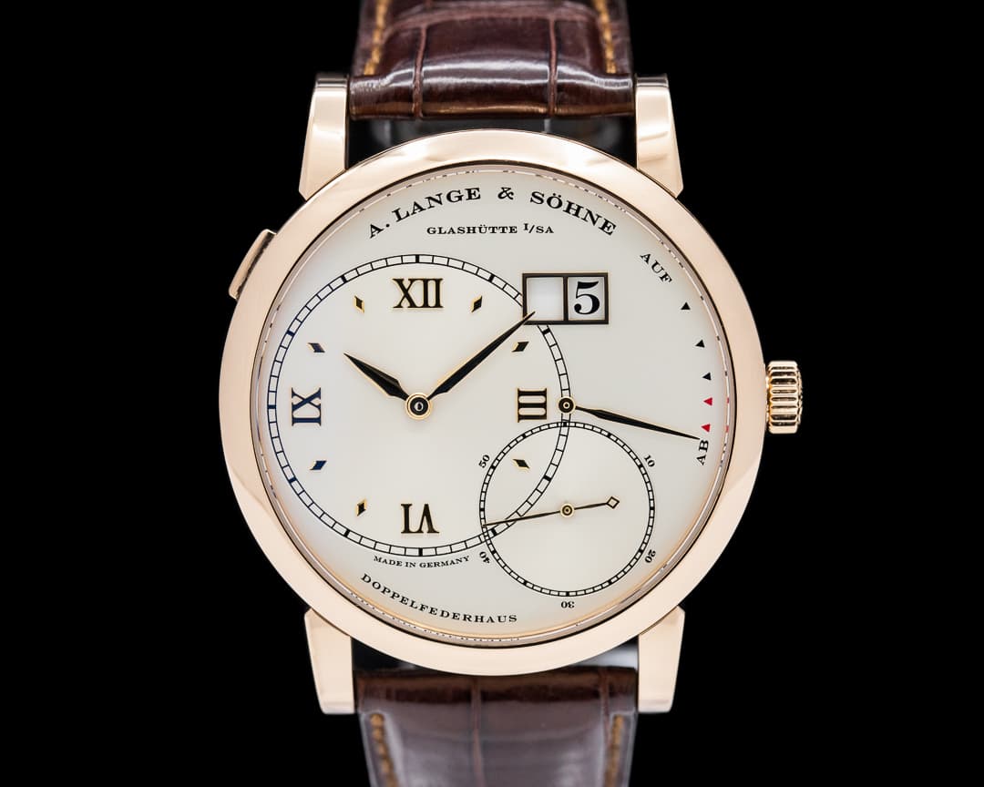 A. Lange and Sohne Grand Lange 1 18K Rose Gold Silver Dial