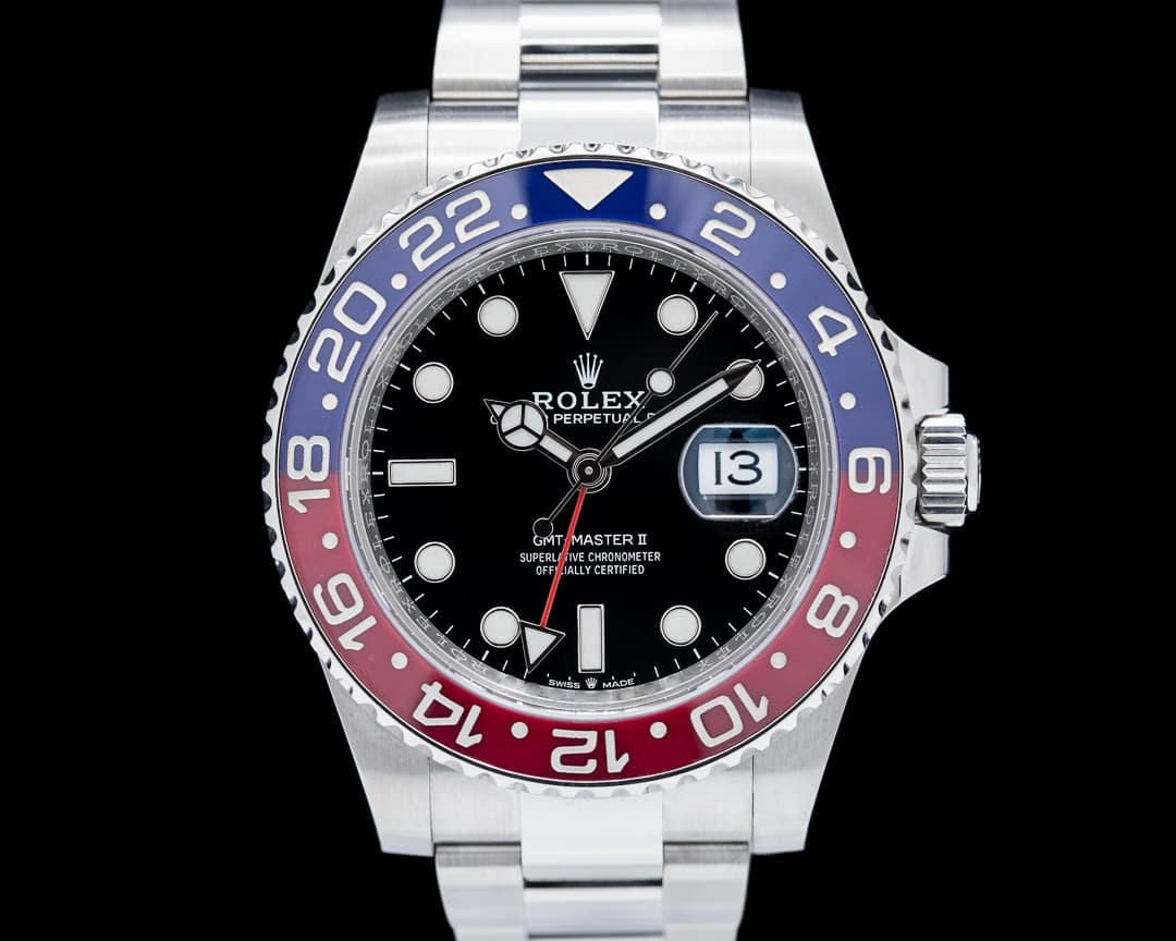 Rolex GMT Master II Ceramic 126710 "Pepsi" SS Black Dial