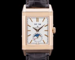Reverso Tribute Calendar 18K Rose Gold Silver / Gray Dial