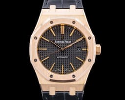Royal Oak 15400OR Jumbo 18K Rose Gold Black Dial