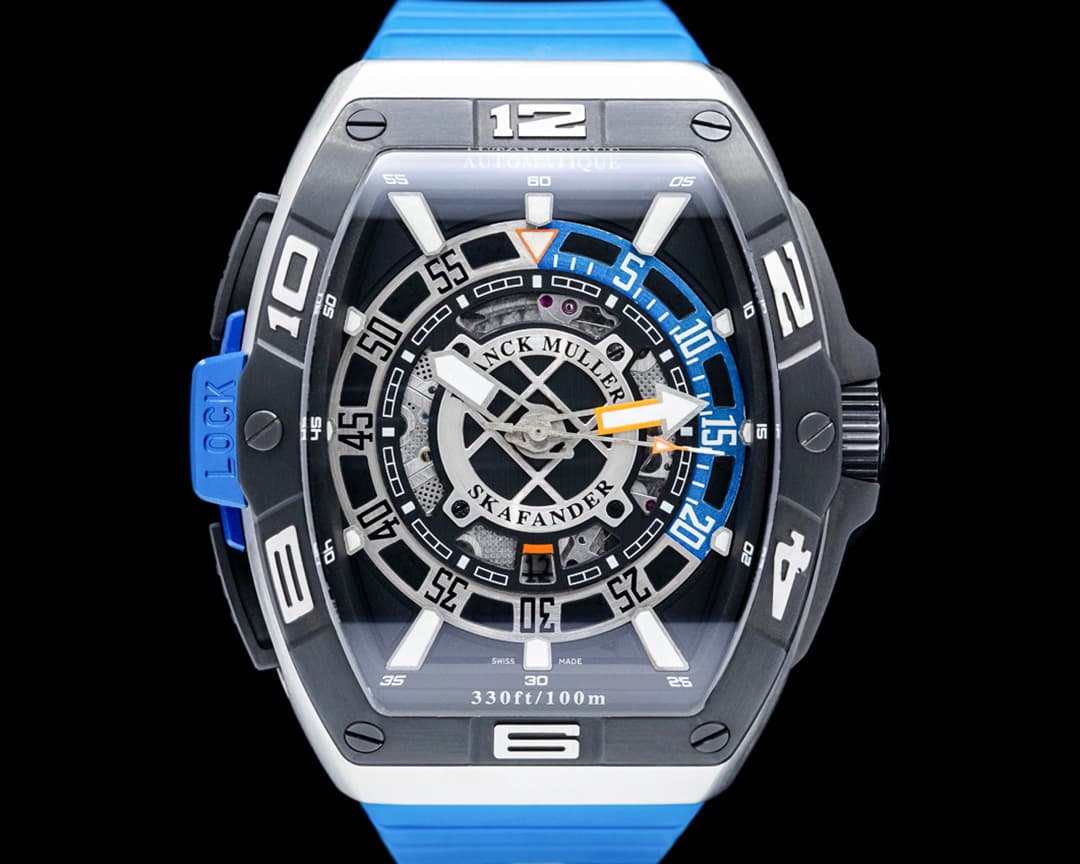 Image of Franck Muller Skafander SS Black Skeleton Dial