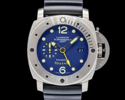 Luminor Submersible 1950 3 Days GMT Titanium "Pole 2 Pole" Blue Dial