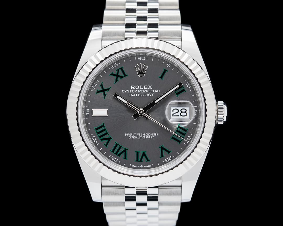 Rolex Datejust 41 Jubliee SS Gray Wimbledon Dial 2024 UNWORN
