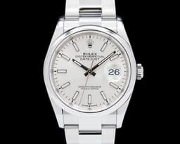 Datejust 36 126200 SS Silver Stick Dial