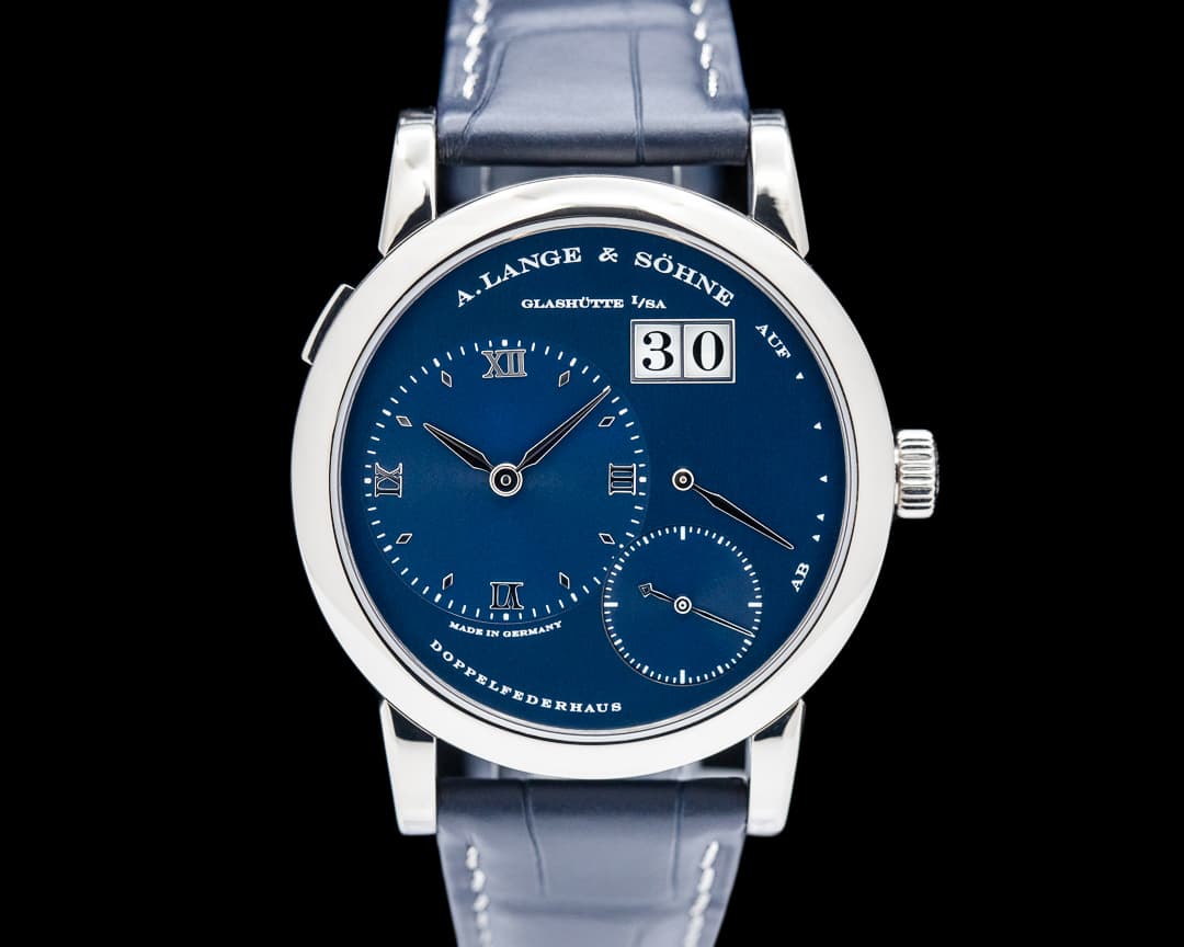 A. Lange and Sohne Lange 1 18K White Gold Blue Dial
