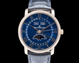 Quantième Complet 18K Rose Gold Blue Roman Dial