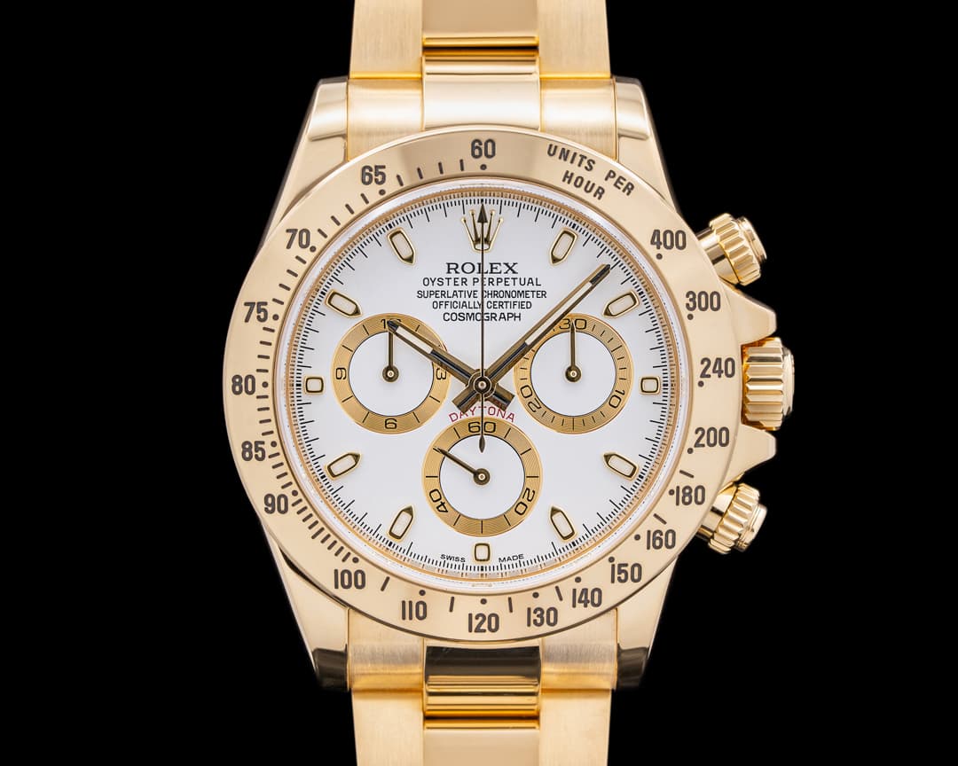 Rolex Daytona 116528 18K Yellow Gold White Dial