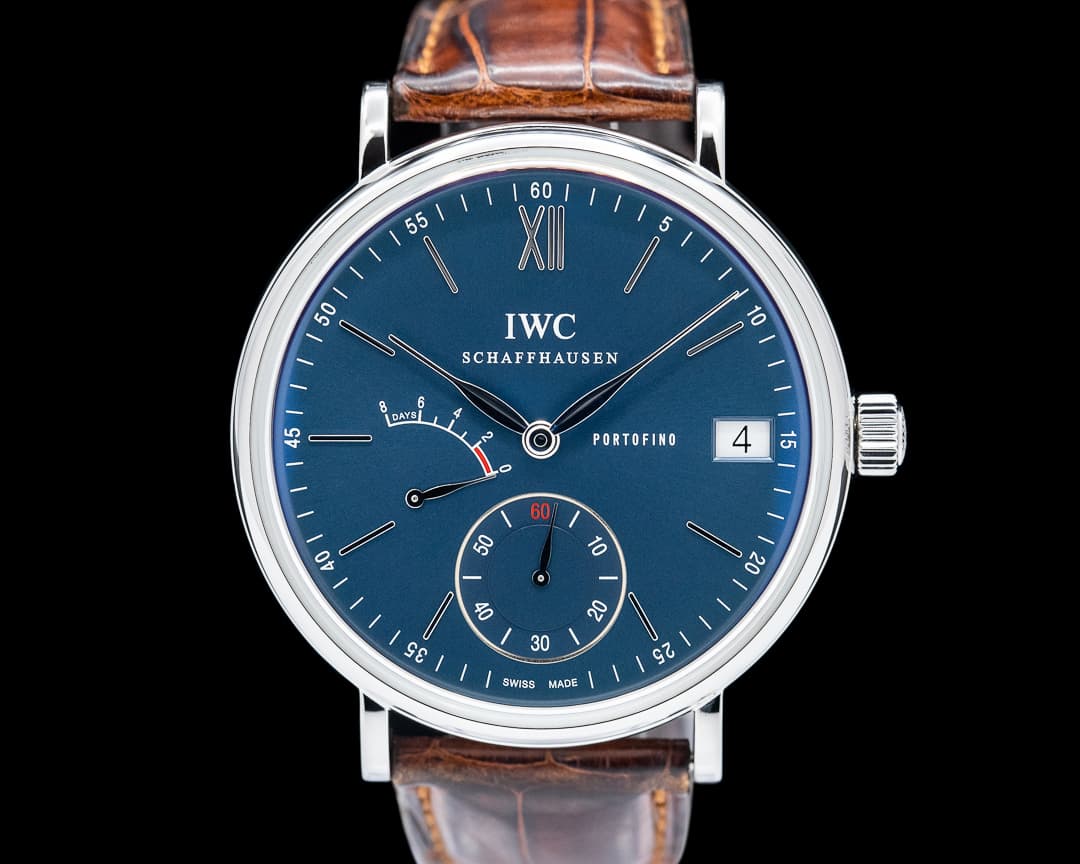 IWC Portofino Hand Wound Eight Days SS Blue Dial