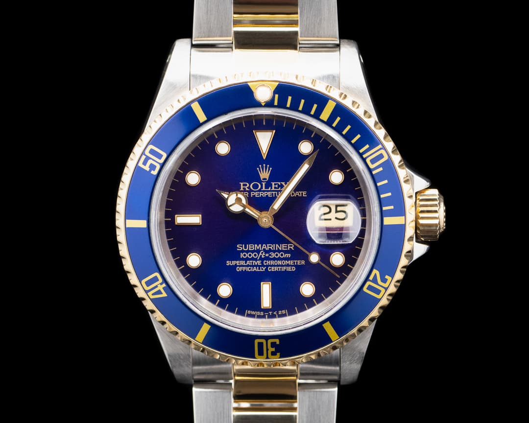 Rolex Submariner 16613 SS / 18K Yellow Gold Blue Dial FULL SET Circa. 1993