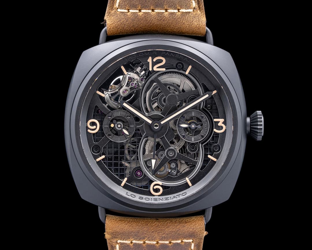 Panerai Radiomir Tourbillon GMT Ceramic "Lo Scienziato" Skeleton Dial LIMITED