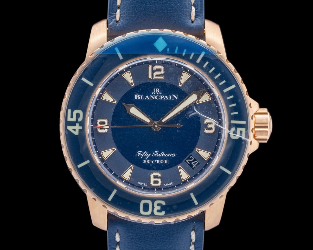Blancpain Fifty Fathoms 18K Rose Gold Blue Dial