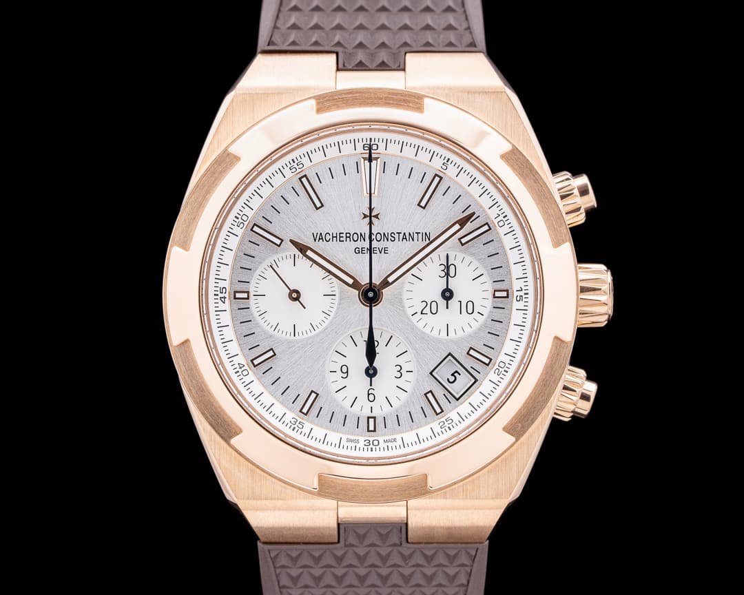Vacheron Constantin Overseas Chronograph 5500v 18K Rose Gold Silver Dial