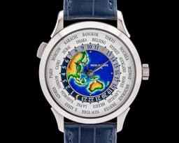 World Time 5231G 18K White Gold Enamel Dial