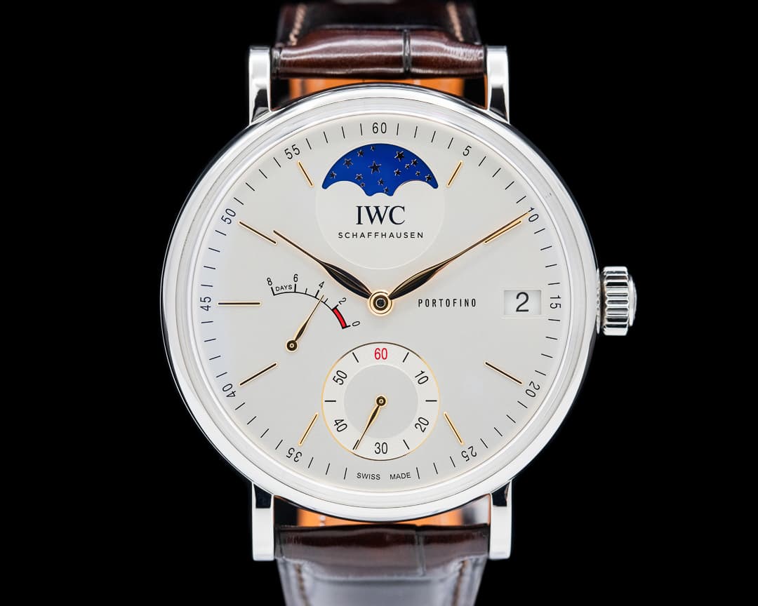 IWC Portofino Hand-Wound 8 Days Moonphase SS Silver Dial 2024