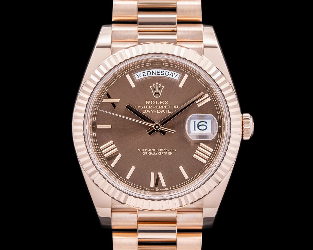 Rolex Day Date Presidential 18K Everose Gold Chocolate Dial