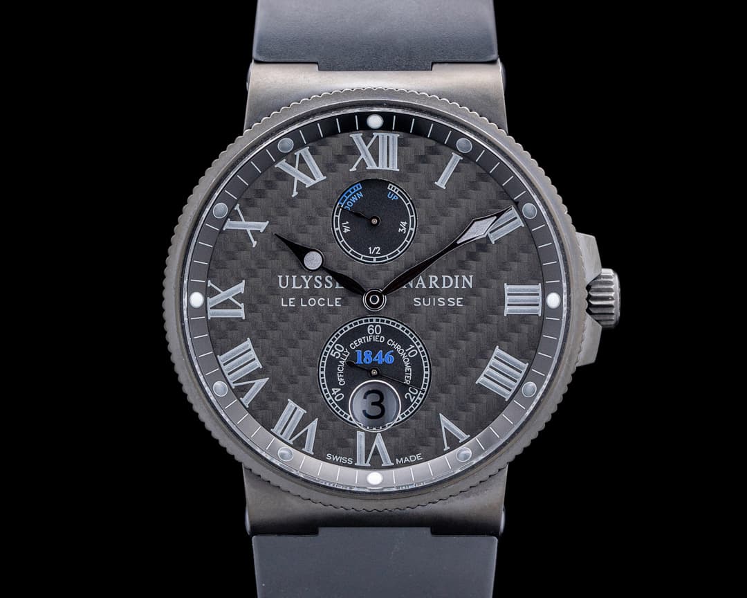 Ulysse Nardin Maxi Marine Chronometer SS DLC Black Carbon Dial LIMITED