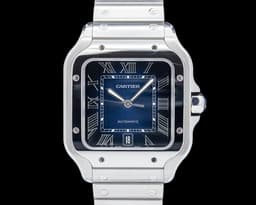 Santos De Cartier SS Blue Dial 2024