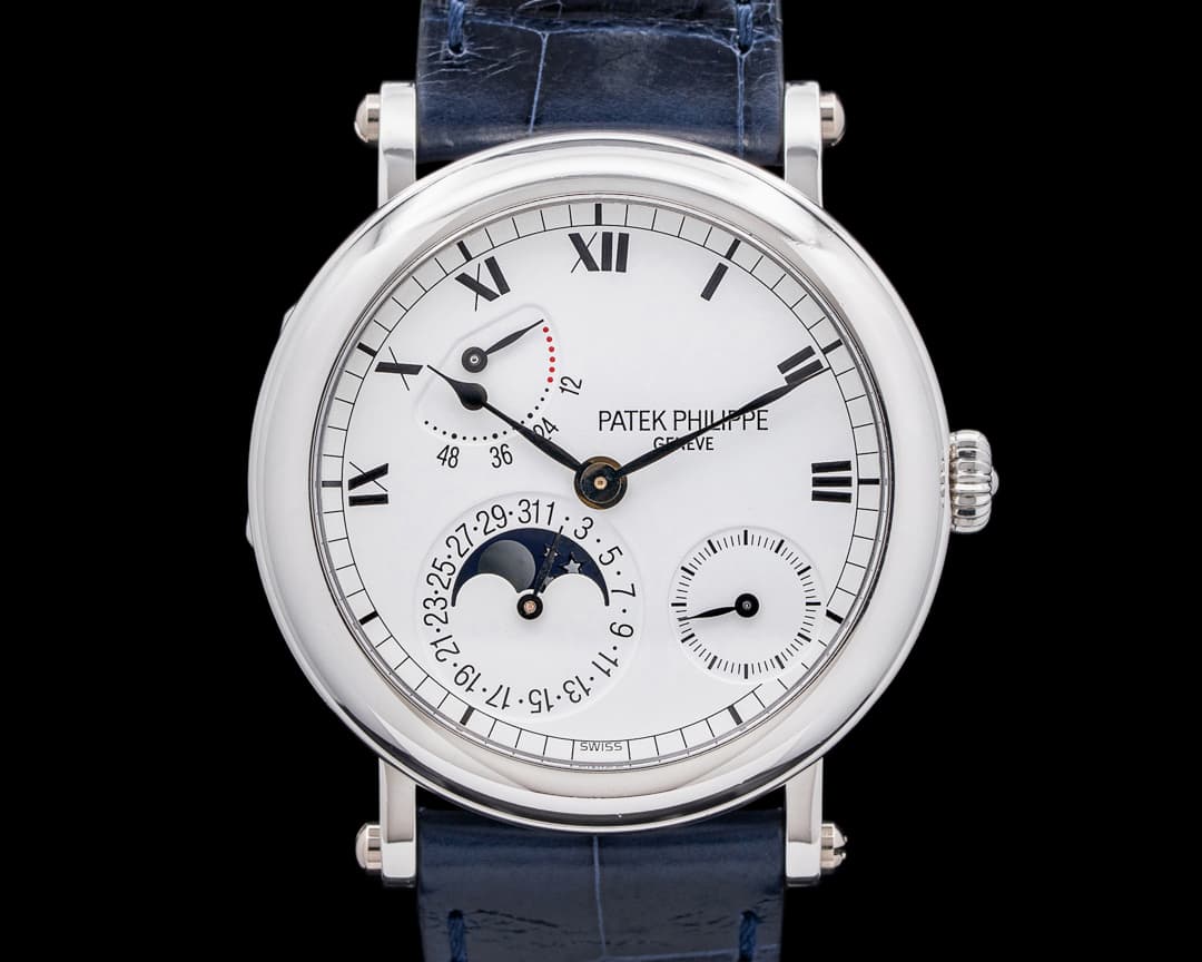 Patek Philippe Power Reserve 5054 Moonphase Platinum White Dial RARE
