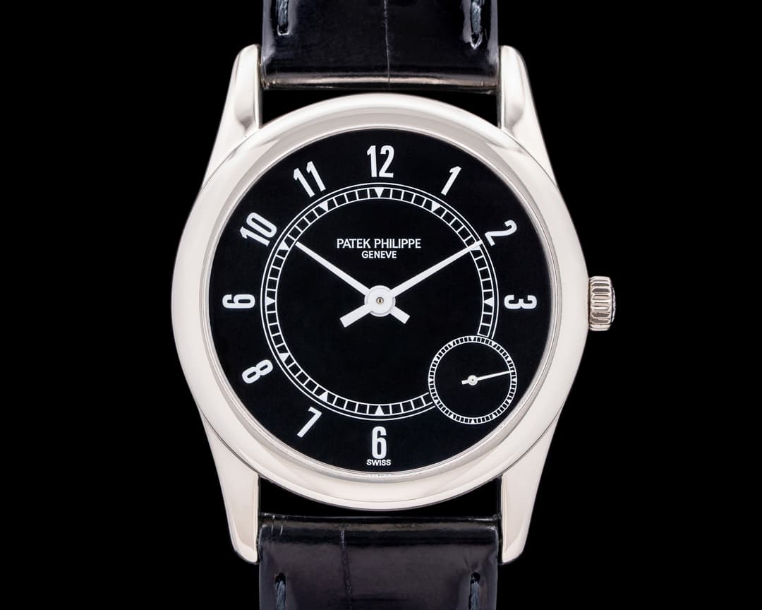 Patek Philippe 5000G Calatrava Automatic 18K White Gold Black Dial