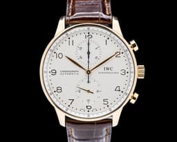 Portuguese Chronograph 18K Rose Gold Silver Dial