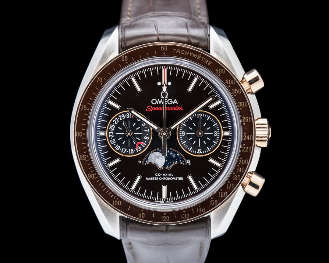 Omega Speedmaster Automatic Moon SS / 18K Sedna Gold Brown Dial