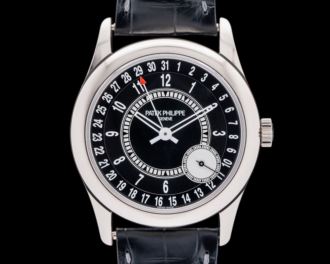 Patek Philippe Calatrava 6006G 18K White Gold Black Dial