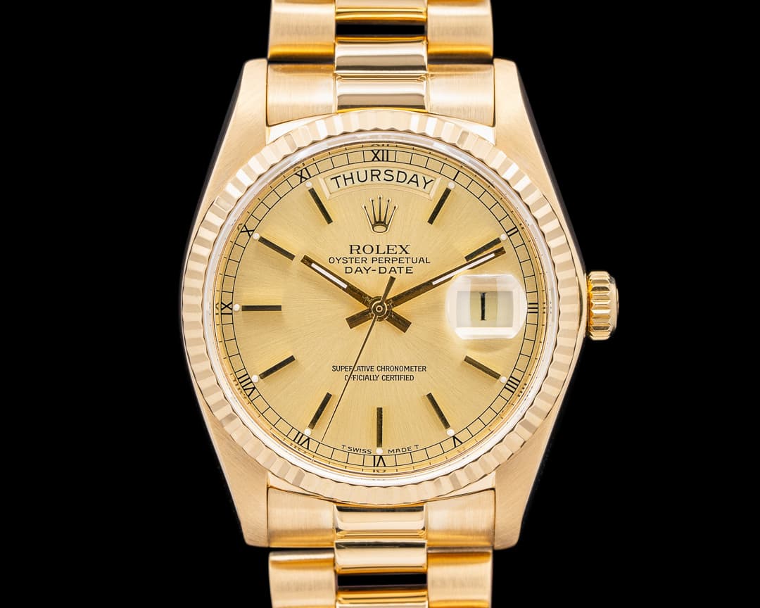 Rolex Day Date 18038 Champagne Dial 18k YG C. 1983