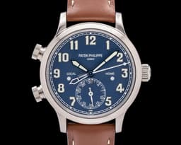 7234G Mid Size Calatrava Pilot Travel Time 18K White Gold