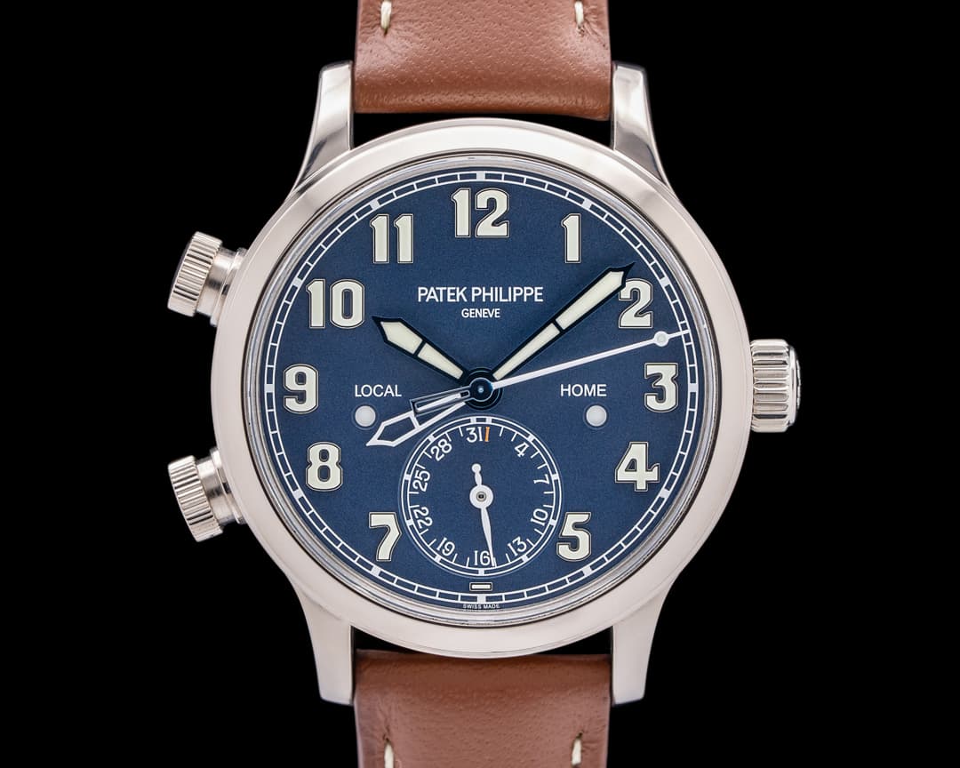Patek Philippe 7234G Mid Size Calatrava Pilot Travel Time 18K White Gold