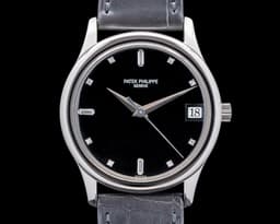 3998P Calatrava Automatic Platinum Diamond Black Dial RARE