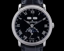 Villeret Quantieme Complet 8 Jours Platinum Black Dial LIMITED