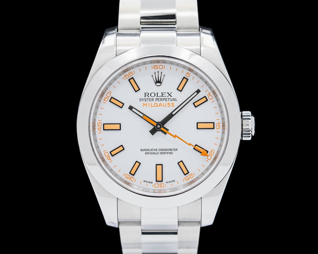 Rolex Milgauss 116400 SS White Dial