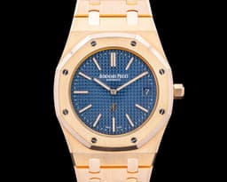 15202OR Royal Oak Jumbo 18K Rose Gold Blue Dial