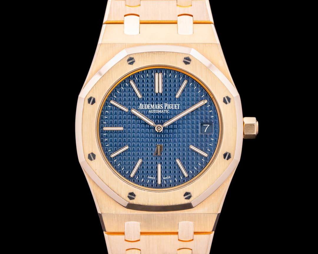 Audemars Piguet 15202OR Royal Oak Jumbo 18K Rose Gold Blue Dial
