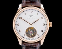 Portugieser Hand-Wound Tourbillon 18K Rose Gold Silver Dial