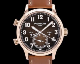 Calatrava 5524R Pilot Travel Time 18K Rose Gold Brown Dial 2025