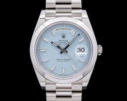228206 Day Date President Platinum Blue Dial