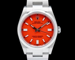 126000 Oyster Perpetual SS Coral Red Dial