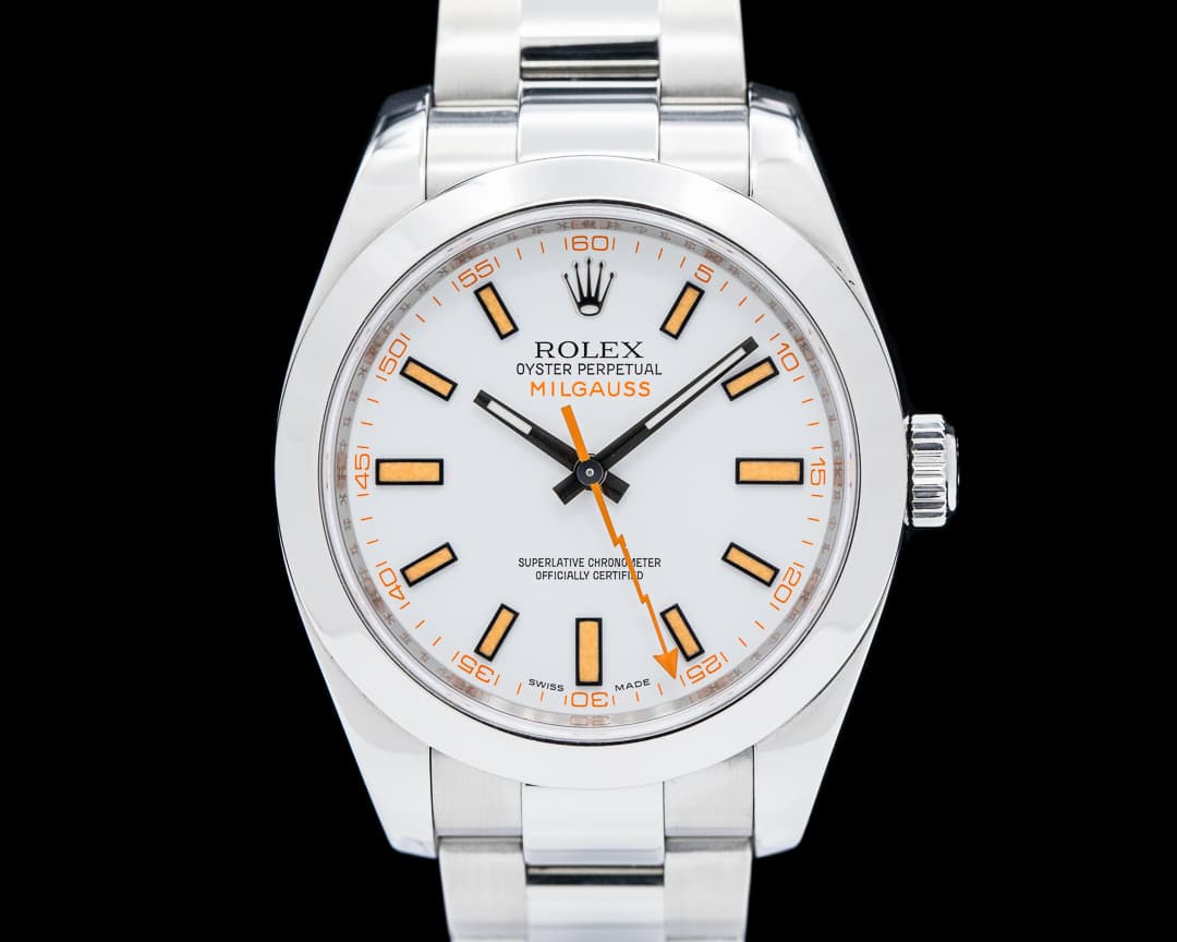 Rolex Milgauss 116400 SS White Dial