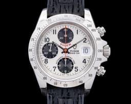 Prince Date "Tiger" Chronograph SS White Panda Dial