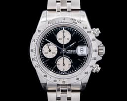 Prince Date Chronograph SS Black Dial
